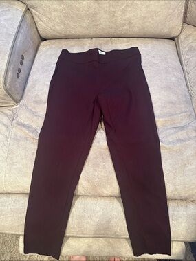 Ellen Tracy Deep Burgundy Stretch Ponte Pants